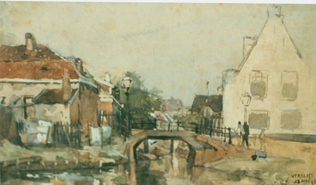 Johan Hendrik van Mastenbroek | A view of Utrecht, watercolour on paper, 13.5 x 22.5 cm, signed l.r. and dated 28 May '98