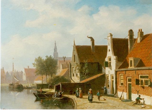 Johannes Frederik Hulk | Daily activities, Antwerp, oil on panel, 31.5 x 40.7 cm, signed l.l.