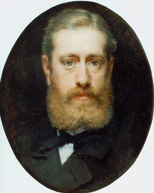 Martens W.  | A portrait of a gentleman, oil on canvas 22.4 x 17.9 cm, signed l.l. and dated 1883