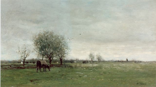 Willem Maris | Polder landscape, oil on canvas, 23.4 x 42.0 cm, signed l.r.