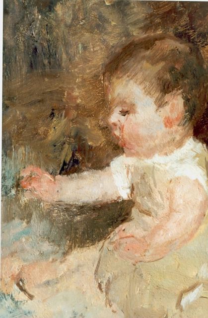 Jacob Maris | A baby, oil on panel, 25.0 x 17.7 cm, signed l.r.