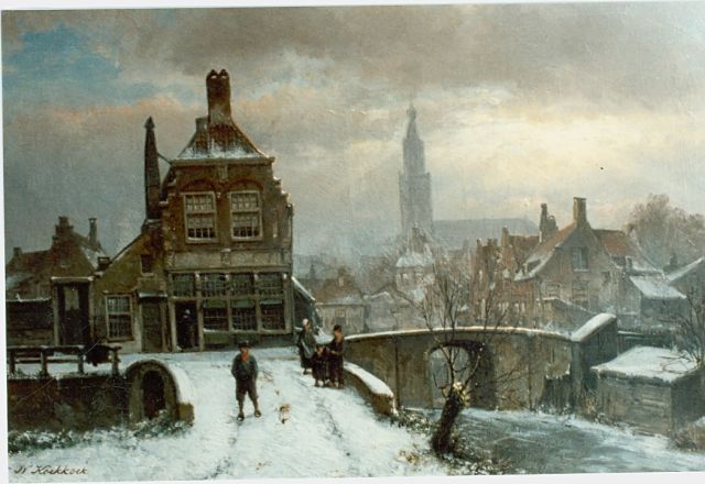 Willem Koekkoek | A snow-covered landscape, oil on panel, 37.0 x 56.0 cm, signed l.l.