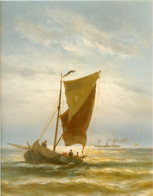 Jan H.B. Koekkoek | Embarking from Vlissingen, oil on canvas, 40.4 x 31.3 cm, signed l.l.