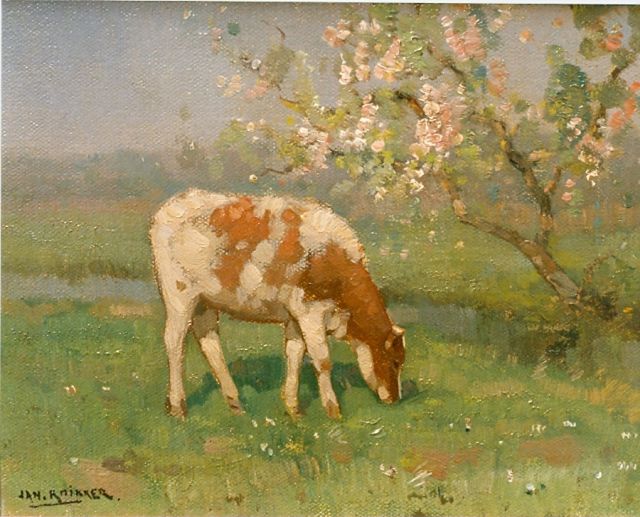 Jan Knikker jr. | Springtime, oil on panel, 18.0 x 24.0 cm, signed l.r.