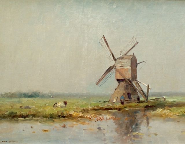 Knikker A.  | A polder landscape, oil on canvas 30.0 x 40.0 cm, signed l.l.