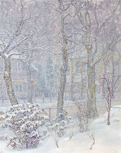 Jakob Nieweg | A winter landscape, oil on canvas, 49.5 x 39.8 cm, signed l.r.