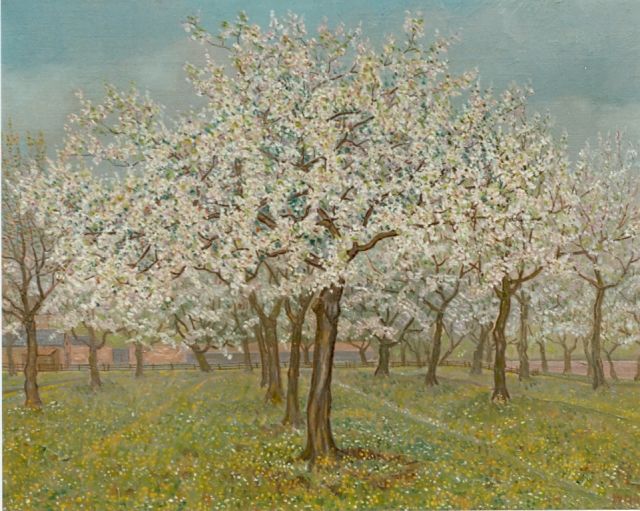 Jakob Nieweg | Blossom trees, oil on canvas
