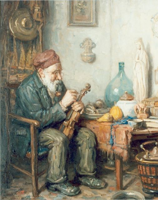 Willem van Nieuwenhoven | Violin maker, oil on canvas