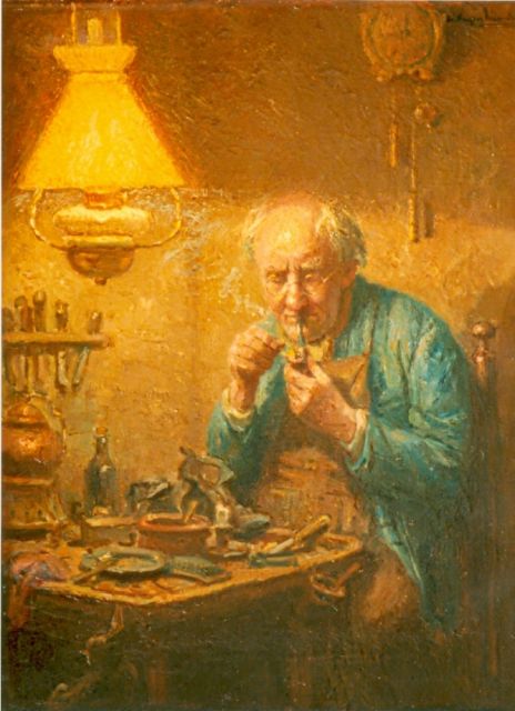 Nieuwenhoven W. van | Pipe smoker, oil on canvas