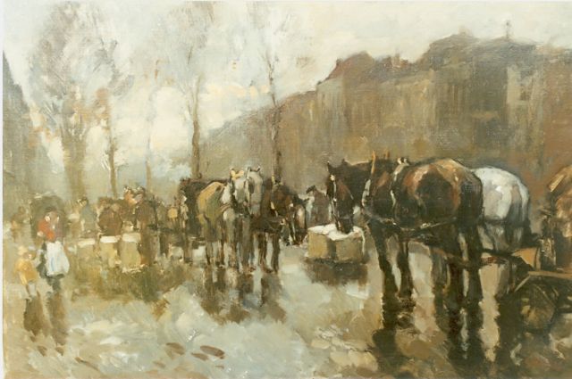 Noltee B.C.  | Horse-drawn carriages, oil on canvas 50.5 x 70.0 cm, signed l.r.