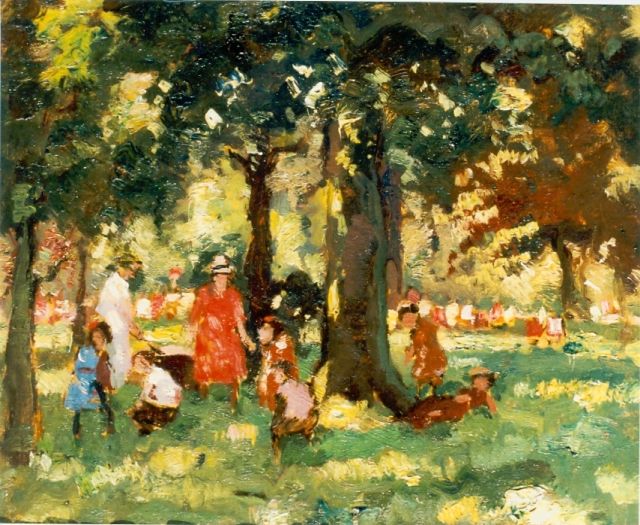 Cor Noltee | Children playing, oil on canvas laid down on panel, 37.0 x 45.0 cm