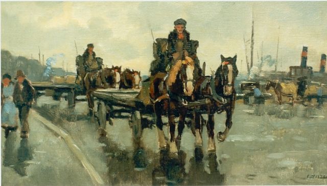 Cor Noltee | A horse-drawn cart, oil on canvas, signed l.r.