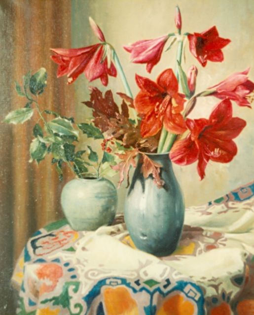 Cor Noltee | Flower still life, oil on canvas
