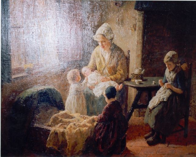 Pothast B.J.C.  | A happy family, oil on canvas 80.0 x 100.0 cm, signed l.r.