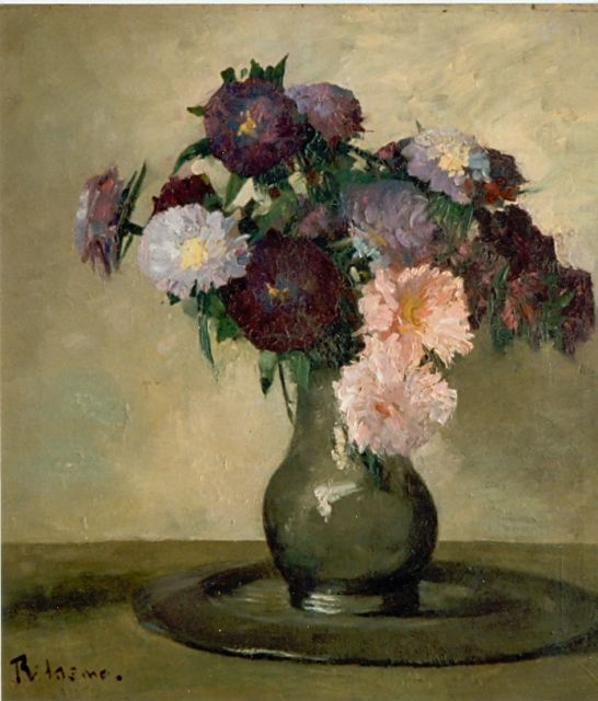 Ritsema J.J.  | Flower still life, oil on canvas 48.4 x 44.7 cm, signed l.l.