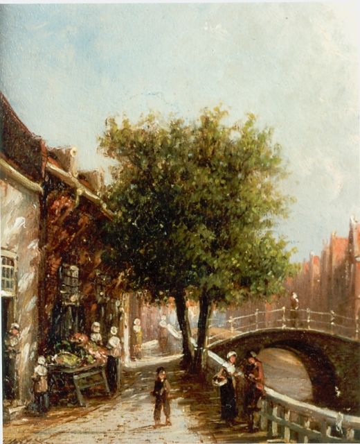 Petrus Gerardus Vertin | Enkhuizen in summer, oil on panel, 14.0 x 11.8 cm, signed l.l.