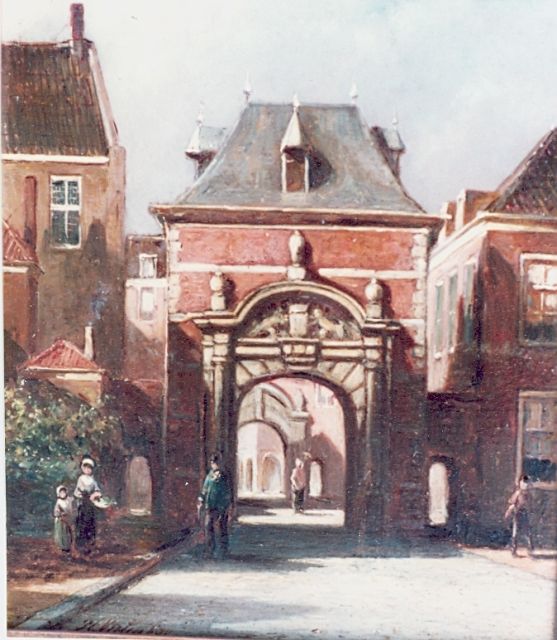 Vertin P.G.  | 'Grenadierspoort Binnenhof', The Hague, oil on panel 15.0 x 19.0 cm