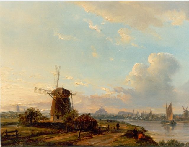 Kleijn L.J.  | Panoramic landscape, oil on panel 15.0 x 21.0 cm, signed l.l.