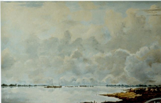 Jan Voerman sr. | View of the river  IJssel, oil on panel, 33.5 x 51.0 cm, signed l.r.