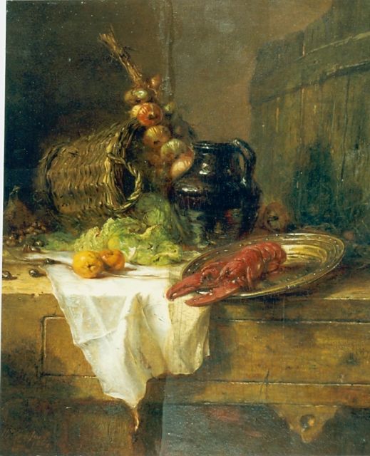 Maria Vos | Still life, oil on panel, 35.0 x 29.5 cm, signed l.l. and dated 1864