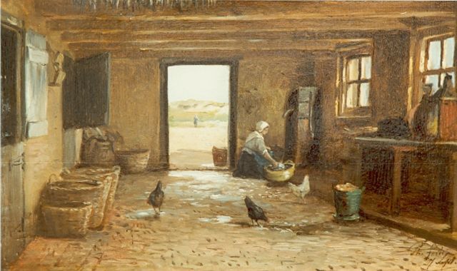 Sadée P.L.J.F.  | Stable interior, oil on panel 26.5 x 46.0 cm, signed l.r. and dated Sept. 27 '73