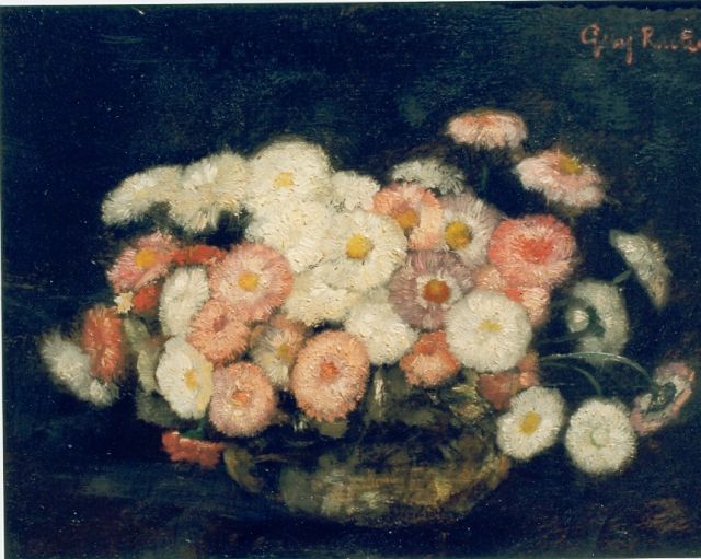 Rueter W.C.G.  | Flower still life, oil on canvas 19.5 x 25.2 cm, signed u.l.