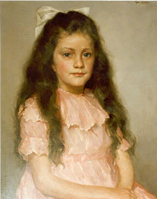 Rueter W.C.G.  | Portrait of young girl, oil on canvas 60.3 x 50.2 cm, signed u.r.