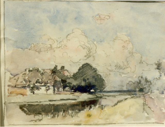 Vreedenburgh C.  | A farm along a canal, watercolour on paper 21.0 x 27.5 cm