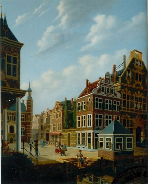 Jan Hendrik Verheijen | Townscape, Rotterdam, oil on panel, 33.5 x 26.7 cm