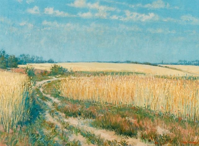 Verheijen J.H.  | Cornfield, oil on canvas 50.0 x 70.0 cm, signed l.r.