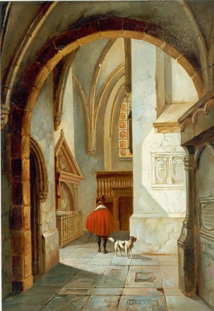 Albertus Verhoesen | Church interior, oil on panel, 33.8 x 26.0 cm, signed l.r. and dated 1859