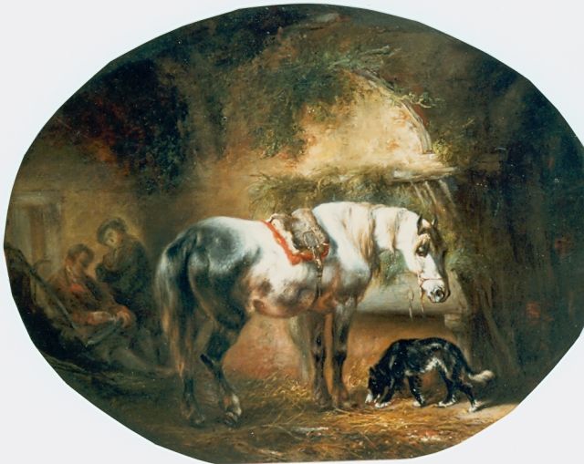 Wouterus Verschuur | Stable mates, oil on panel, 30.6 x 39.0 cm, signed l.l. and dated 1845