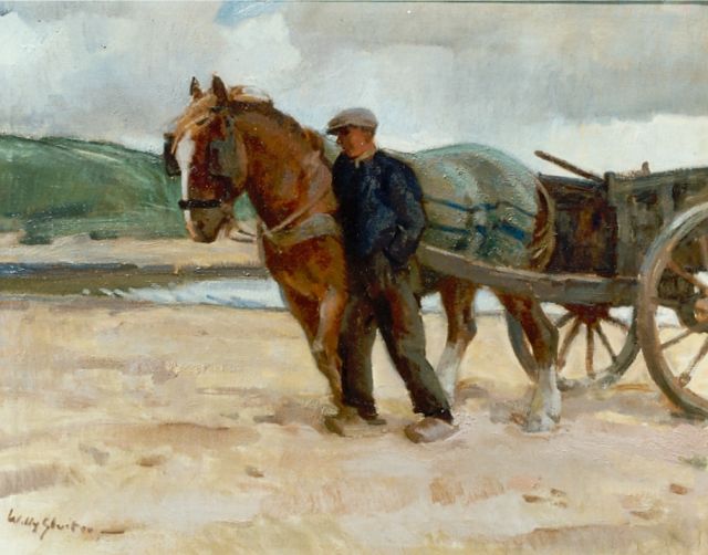 Willy Sluiter | Shell gatherer in the dunes, oil on canvas, 65.0 x 80.5 cm, signed l.l.