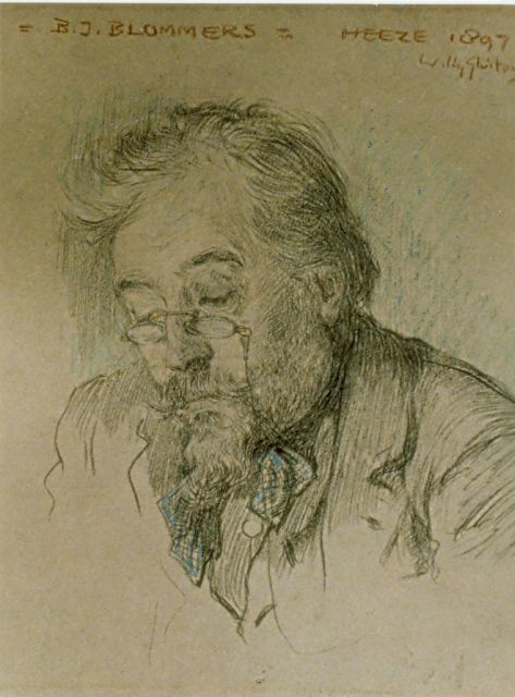 Willy Sluiter | Portrait of B. J. Blommers, pencil and chalk on paper, 24.0 x 19.0 cm, signed u.r. and dated 1897