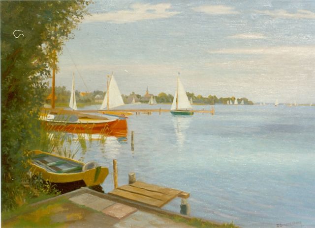 Smorenberg D.  | Lake view, oil on canvas 50.0 x 70.3 cm, signed l.r.