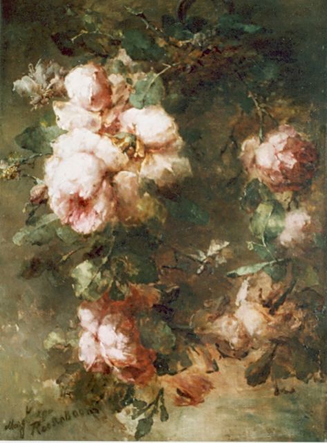 Roosenboom M.C.J.W.H.  | Pink roses, oil on canvas 68.0 x 48.5 cm, signed l.l. and dated '90