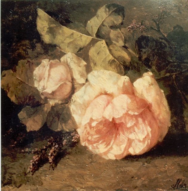 Margaretha Roosenboom | Pink roses, oil on panel, 22.0 x 30.0 cm, signed l.r.