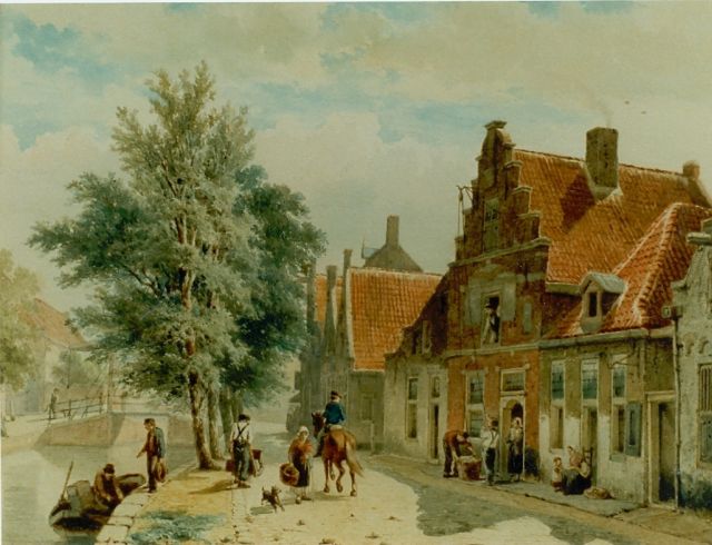 Cornelis Springer | A view of the Burgwal, Haarlem, watercolour on paper, 30.5 x 40.5 cm, signed l.r. and dated 1843