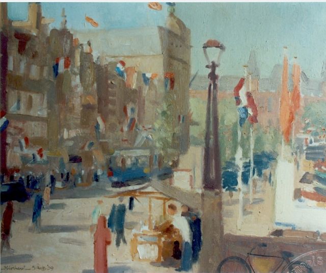 Joop Stierhout | 'Oranjefeest', Amsterdam, oil on canvas, 40.0 x 50.0 cm, signed l.l. and dated '39