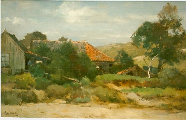 Windt Ch. van der | Farmstead, oil on canvas 31.8 x 50.7 cm, signed l.l.