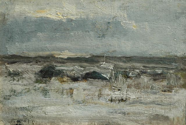 Willem Johannes Schütz | Seascape, oil on canvas laid down on panel, 16.6 x 23.8 cm, signed with studiostamp