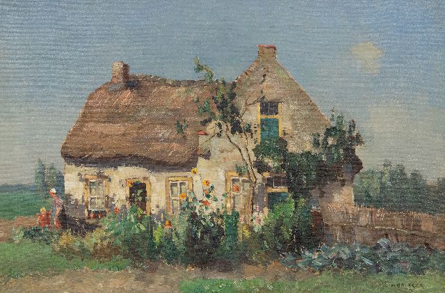Jan Knikker sr. | At the farmyard, oil on canvas, 40.8 x 60.3 cm, signed l.r.
