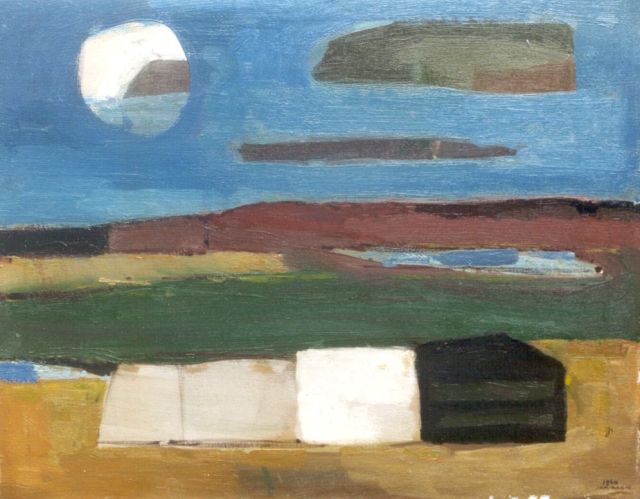 Jan Kagie | Moon-scape, oil on canvas, 59.5 x 75.2 cm, signed l.r. and dated 1960