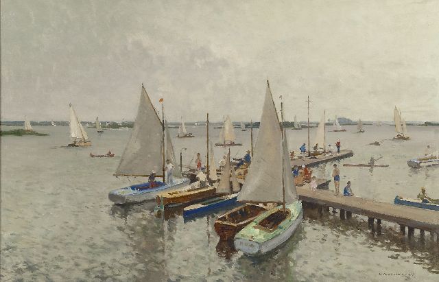 Vreedenburgh C.  | Sailing club on the Loosdrechtse Plassen, oil on canvas 59.8 x 89.9 cm, signed l.r. and painted 1937