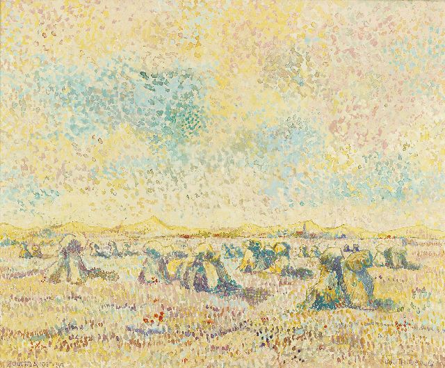 Ferdinand Hart Nibbrig | Harvest time in the dunes of Zoutelande, watercolour on paper, 45.5 x 55.0 cm, signed l.r. and dated 'Zoutelande 1910'