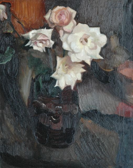 Wijngaerdt P.T. van | Roses, oil on canvas 76.0 x 60.5 cm, signed u.r.