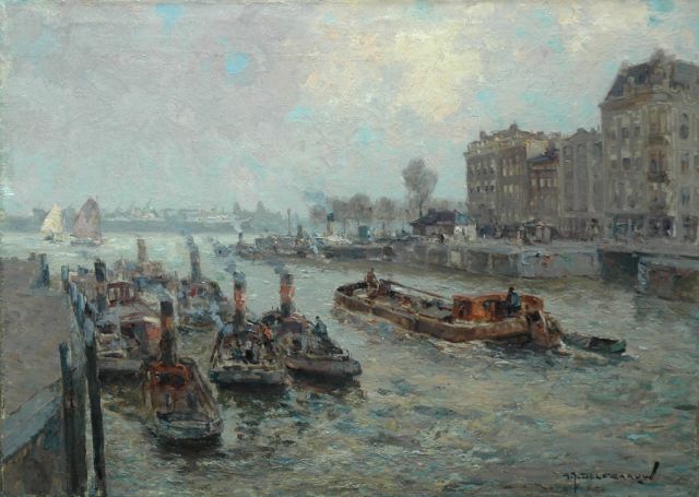 Gerard Delfgaauw | The Leuvehaven near the river Maas, Rotterdam, oil on canvas, 50.2 x 70.3 cm, signed l.r.