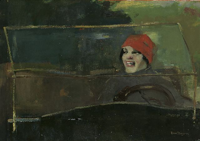 Meegeren H.A. van | A female driver, oil on canvas 78.1 x 110.0 cm, signed l.r.