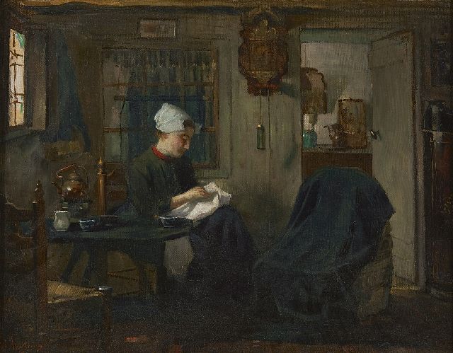 Arntzenius P.F.N.J.  | Daily chores, oil on canvas 37.2 x 48.0 cm, signed l.l.