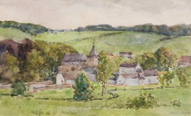 Bogman jr. H.A.C.  | A view of the castle Genhoes near Oud-Valkenburg, watercolour on paper 36.0 x 58.5 cm, signed l.r.